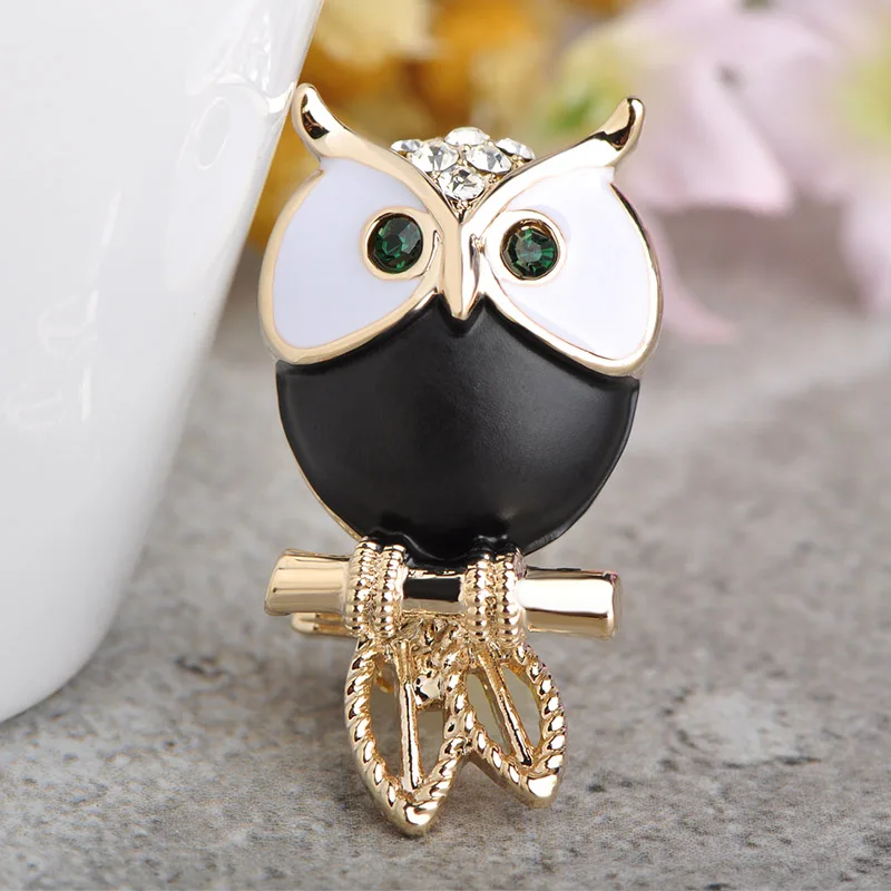 Женская/Мужская брошь Blucome в виде мини совы аксессуар для свитера шарфа с