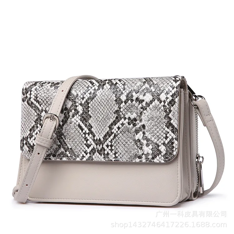 

2020 new diagonal women's bag fashion multi-function ladies wallet crocodile pattern contrast color detachable handbag