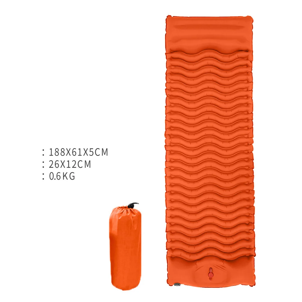 

1pc Foot Air Inflation Tent Air Mattress Ultralight Portable Outdoor Camping Hiking Inflatable Sleeping Mat (Blue)