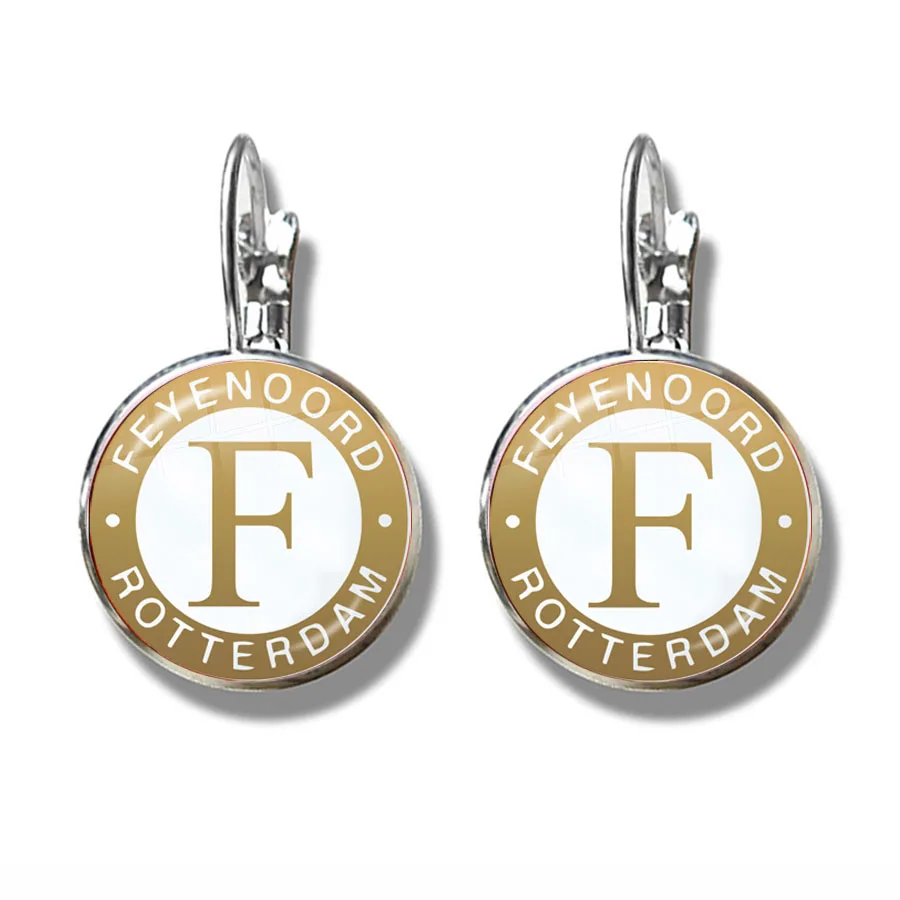 Feyenoord Роттердам серьги с логотипом футбольного клуба хрустальные ювелирные