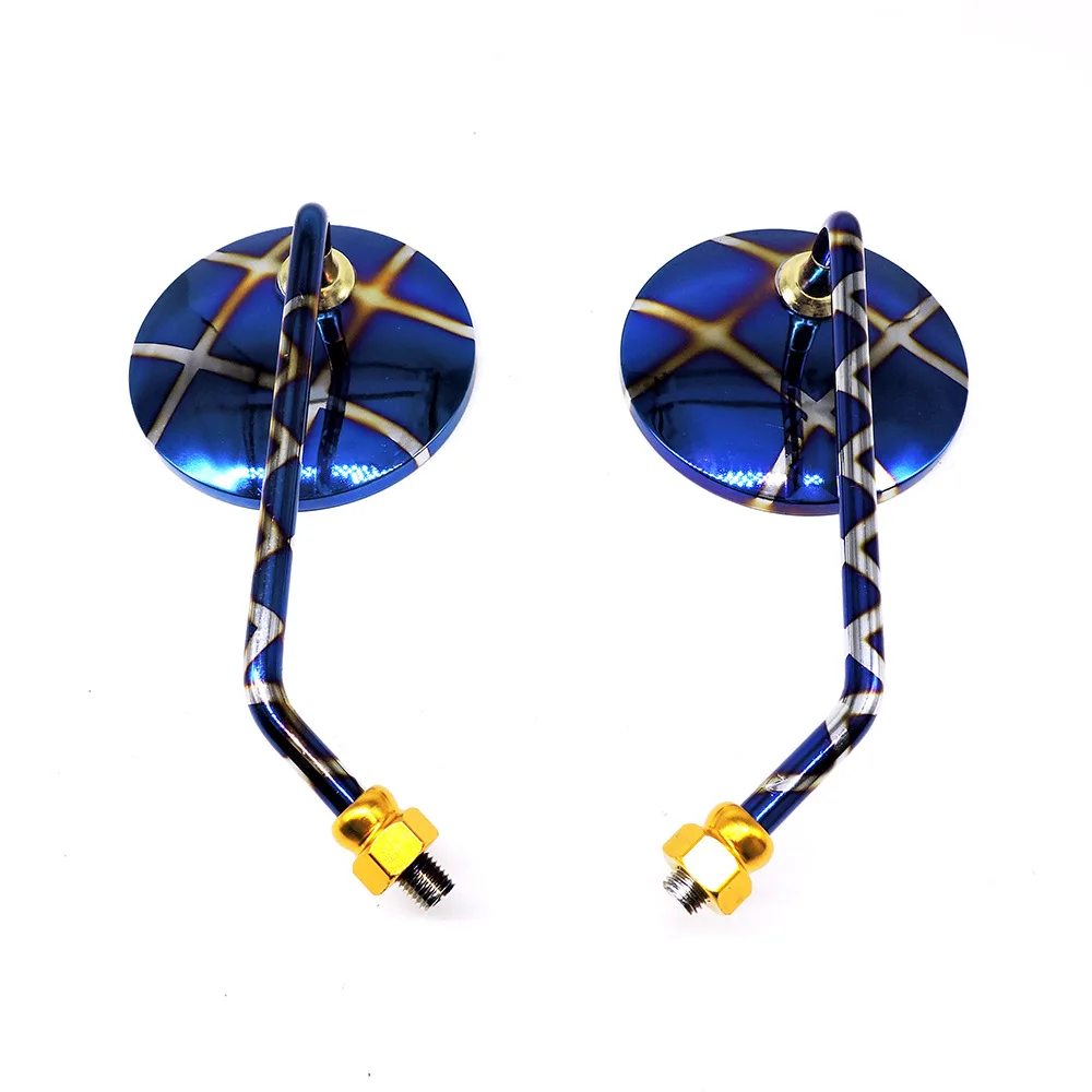 

Motorcycle Rearview Mirror Modified Plated Round Mirror Inverted Rearview Mirror E-Bike Mirror