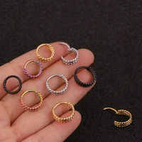 1pc 8mm10mm 16g stainless steel hinged segment clicker ring 3 row nose septum piercing helix cartilage daith twist hoop %d0%bf%d0%b8%d1%80%d1%81%d0%b8%d0%bd%d0%b3