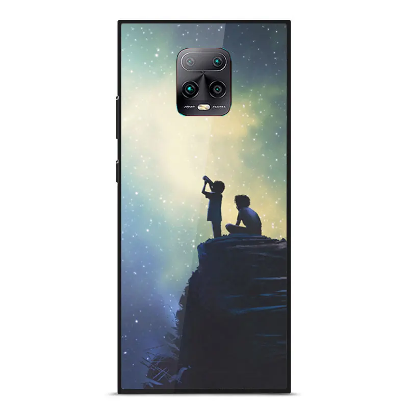 

Case For Xiaomi Mi 10X Pro 5G Fashion Painted Tempered glass shockproof Back Cover For Mi 10X Pro 5G Silicone Frame Phone Cases