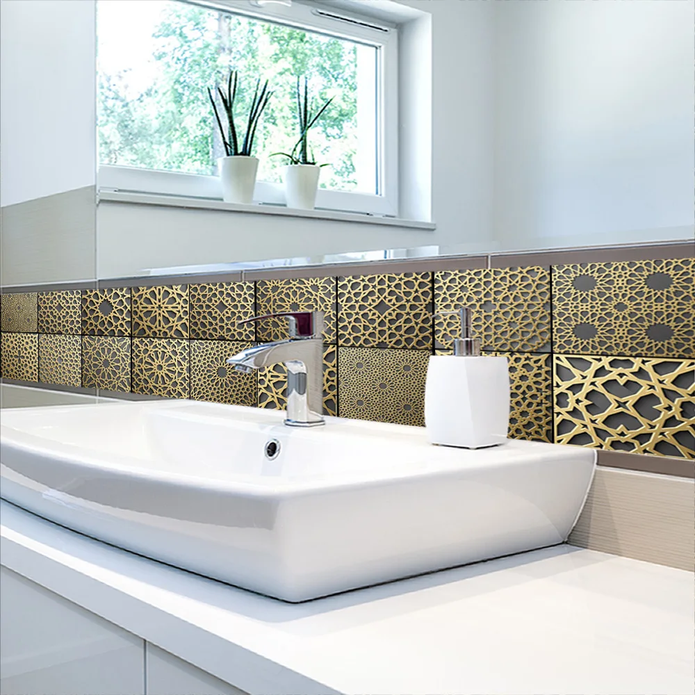 Марокканский Стиль Ретро плитка пол наклейка для кухни ПВХ водонепроницаемая