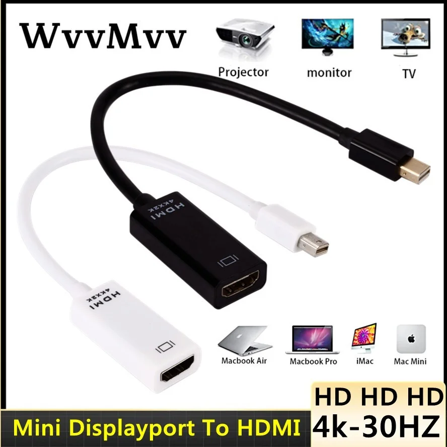 Mini Displayport To HDMI-compatible Cable 4k HD TV Projector Projetor DP 1.4 Display Port Converter For Apple Macbook Air Pro - купить по