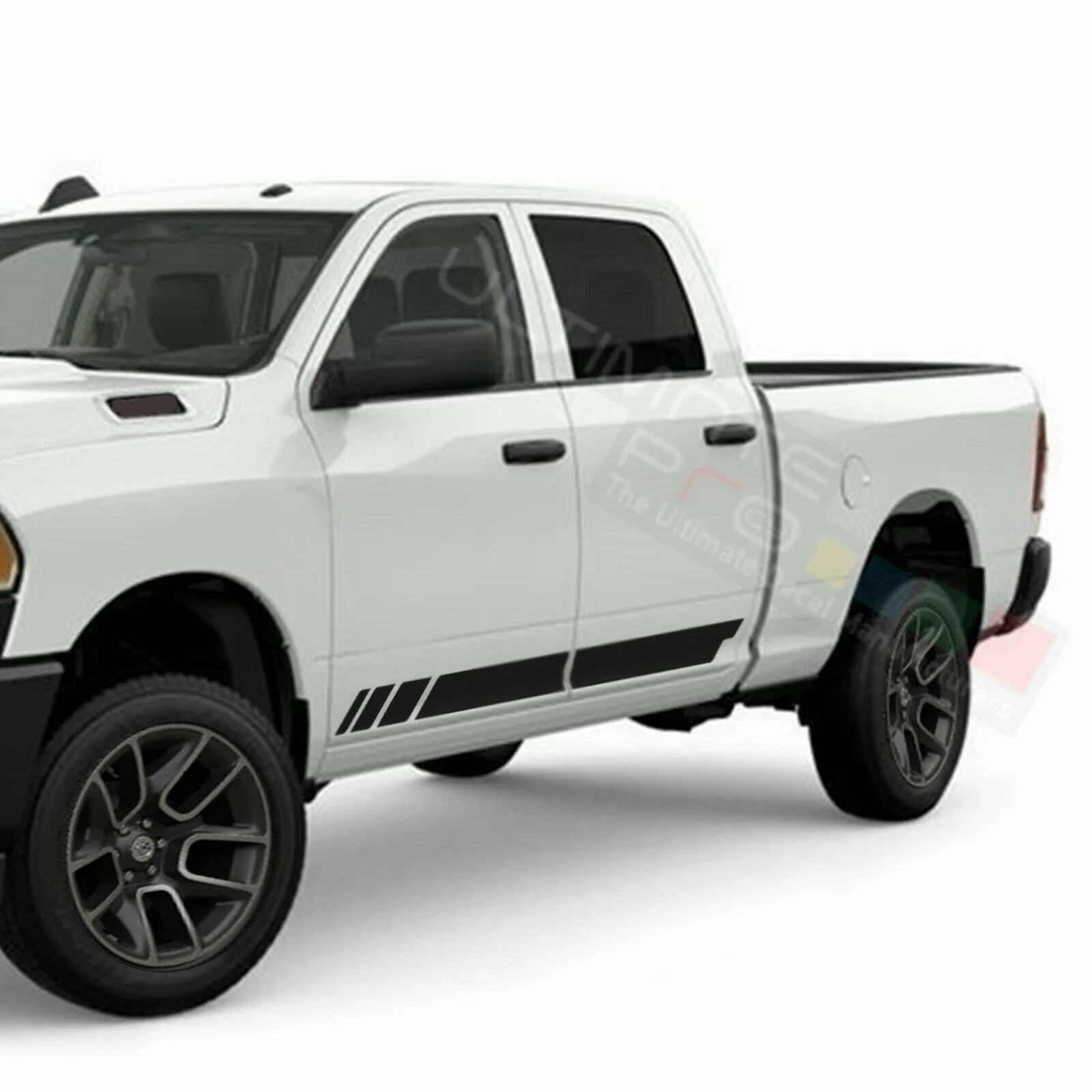 

For x2 Doors Stripes Modern Racing Sport Wrap Decal Sticker Dodge R Crew Cab 2500