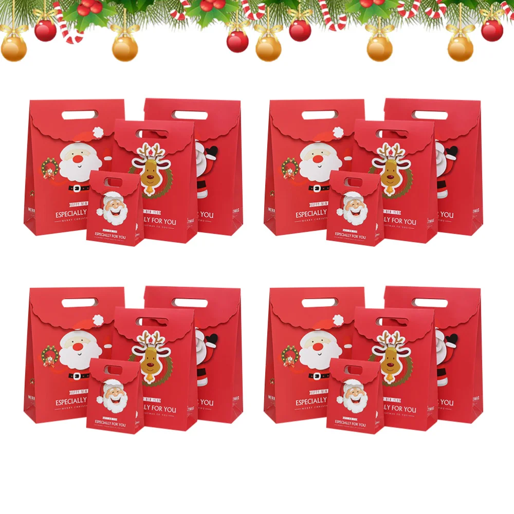 12 шт. бумажная сумка тоут для рождественского подарка| |