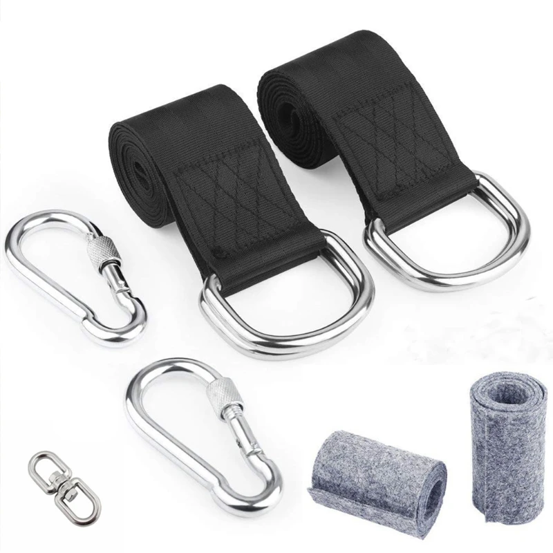 

1000D Enhanced Safe Tree Swing Hanging Kit Set / 2 Extra Long 10 FT Straps with Two Stainless Carabiners Holds 2646 LBS