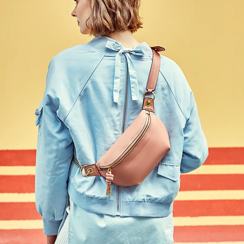 

Новинка 2021, нагрудная сумка через плечо, трендовая женская сумка, маленькая сумка, модная и элегантная поясная сумка из натуральной воловье...