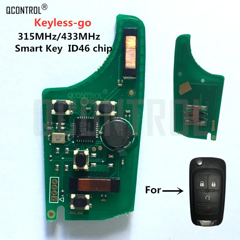 

QCONTROL Car Remote Control Key Electronic Circuit Board Work for Chevrolet 315MHz / 433MHz ID46 Chip Keyless-go Comfort-access