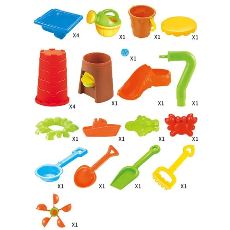 

Kids Sand and Water Play Table Garden Sandpit Play Set Outdoor Seaside Beach Toy for Children D7WF