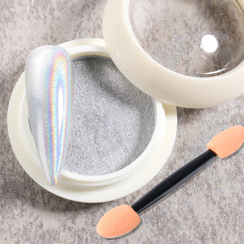 1 Коробка Голографический Лазерный Блеск Для ногтей Порошок Хромированное