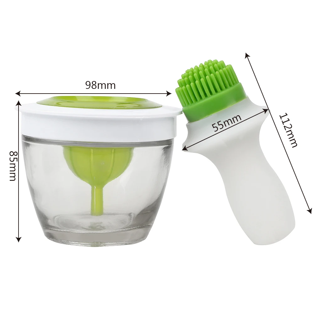 

BBQ Silicone Brush Kitchen Cooking Tools Honey Olive Oil Pastry Brush with Glass Bottle Barbecue Gadget Basting Brushes