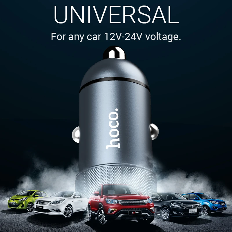 hoco автомобильная зарядка QC3.0 QC2.0 FCP AFC один порт USB металлический портативный