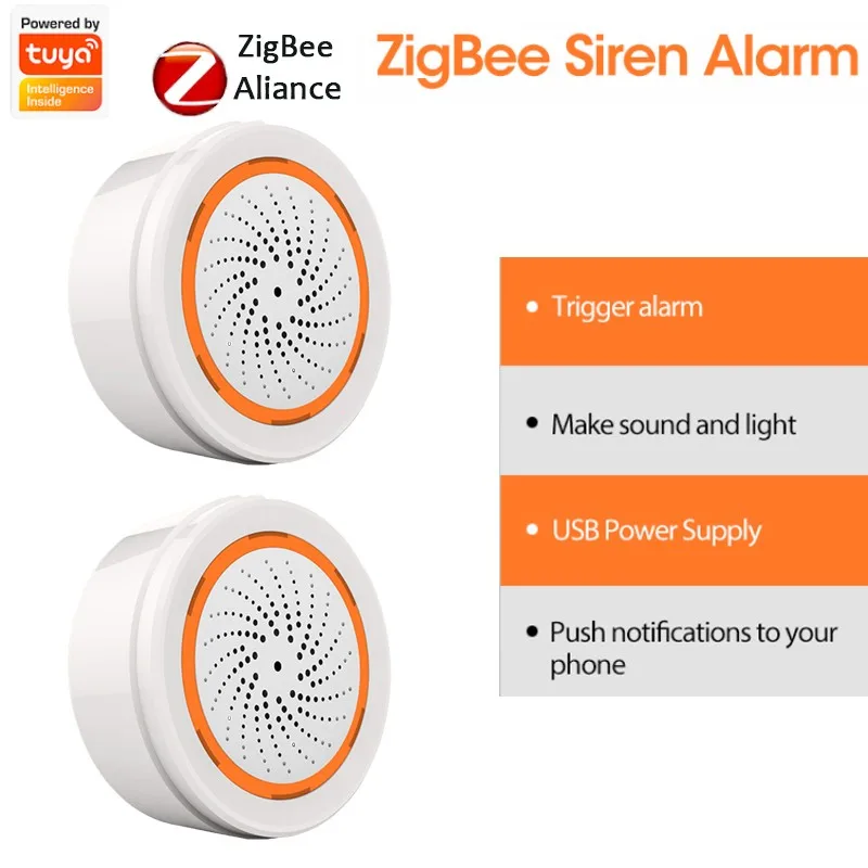 

Смарт-сирена NEO Tuya ZigBee, звуковой датчик температуры и влажности, встроенный 3 в 1, 90 дБ