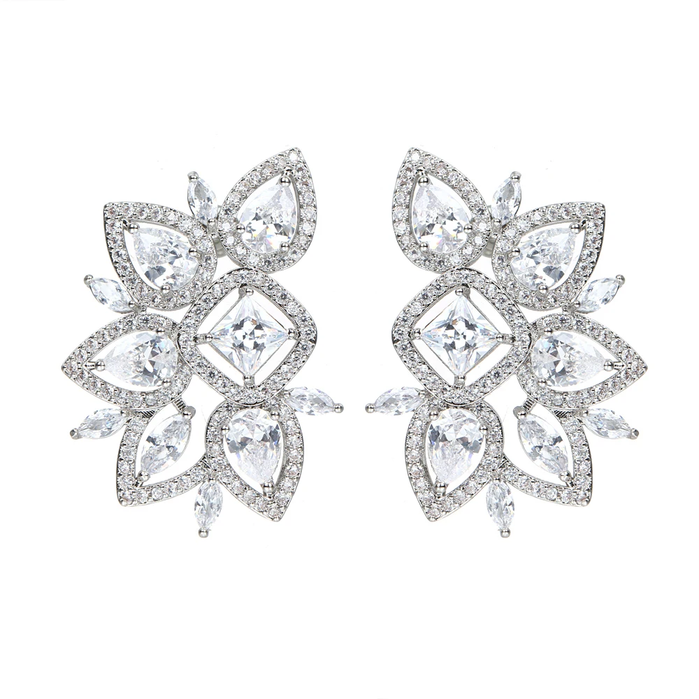 Emmaya New Fashion Fascinating Design Geometry Shape For Women Elegant Earring With AAA Zirconia Modern Jewelry Wedding party | Украшения и