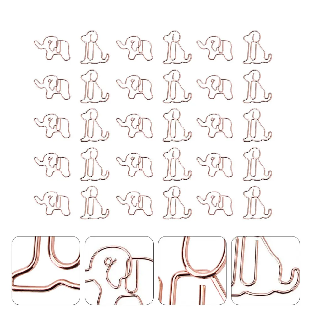 

30Pcs Metal Bookmarks Animal Shaped Paper Clips Book Marker Clips for Office