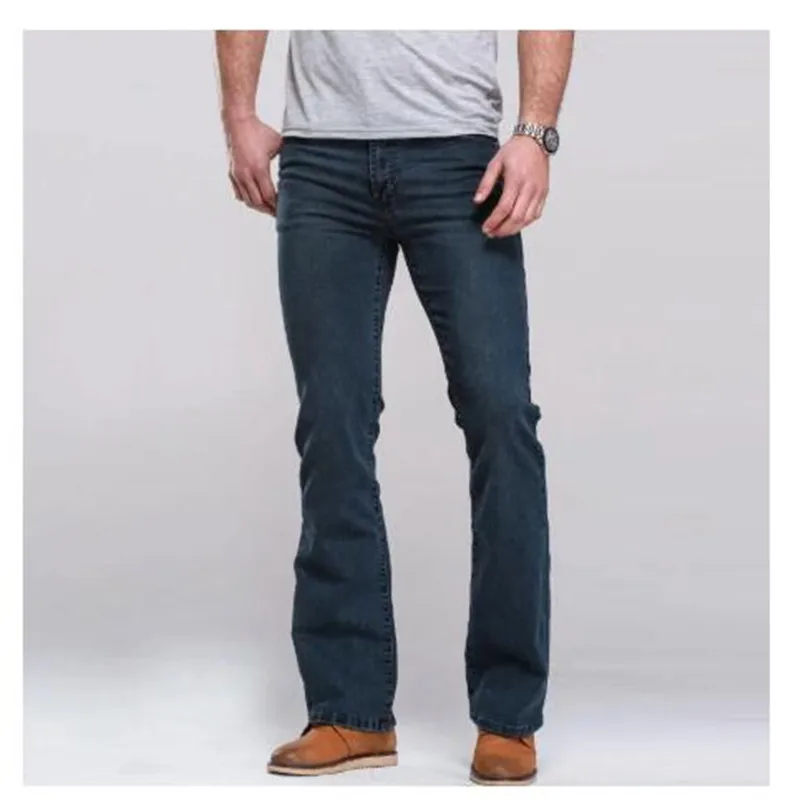 Hombre Boot Cut Jeans pantalones ligeramente evasé Slim Blue negro diseньador clásico ropa de ocio Denim Stretch