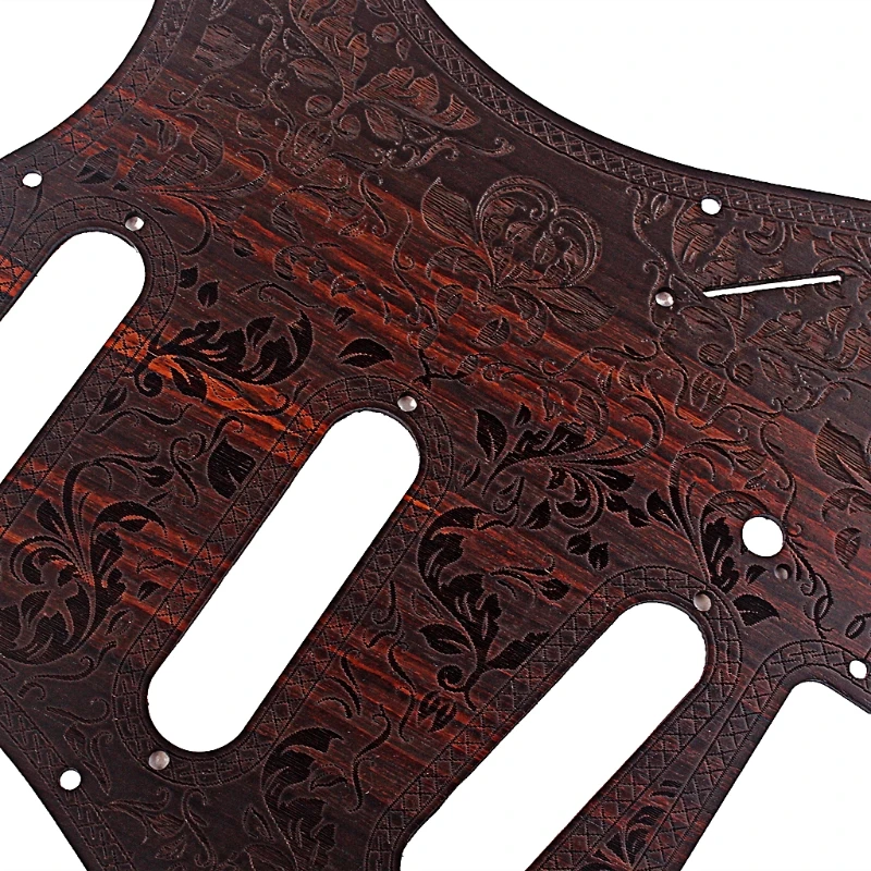 

rosewood Color 8 Buracos Strat Guitarra Pickguard SSS Captador Cobre Interruptor Botes Da Guitarra Acessrios de Guitarra