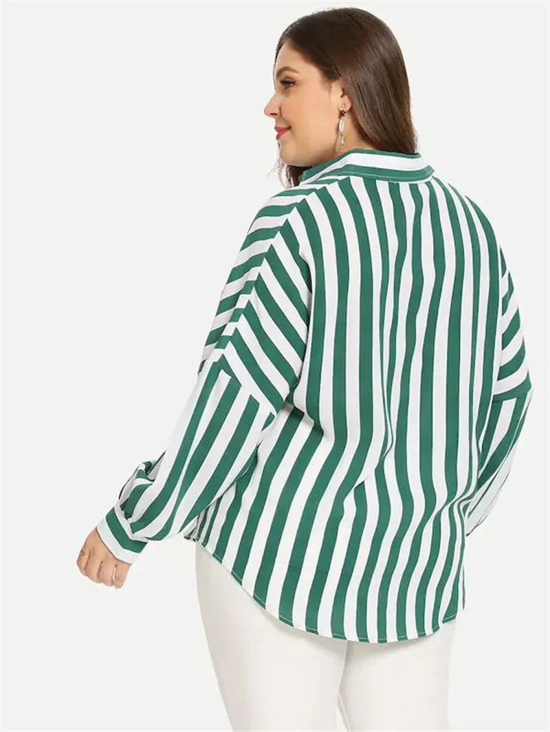 Женская футболка в полоску с длинным рукавом и отложным воротником|Футболки| |