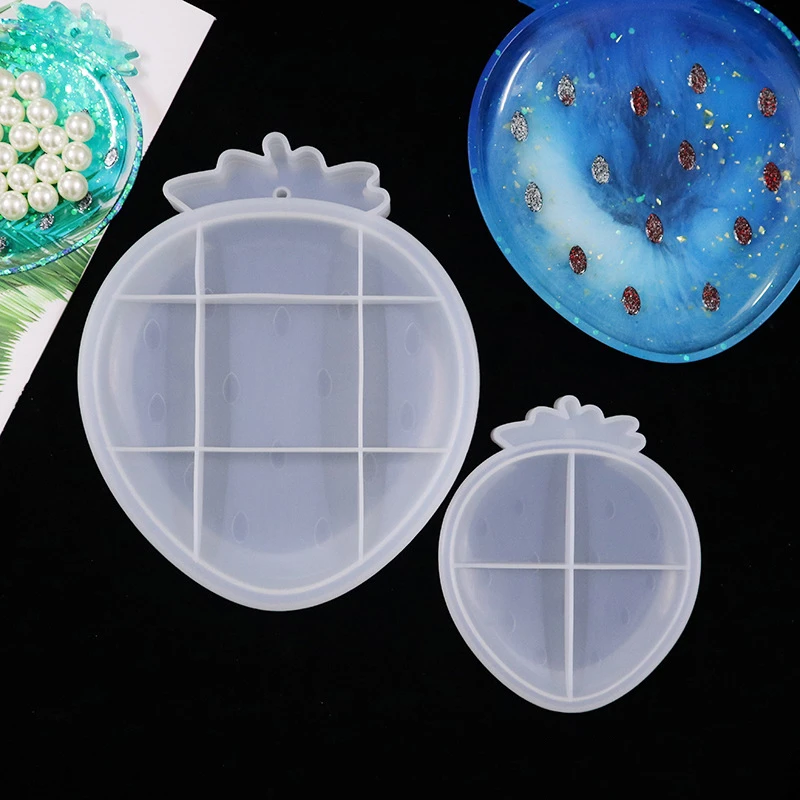 Diy лоток плесень Клубника коробка для хранения эпоксидная смола форма с суповую