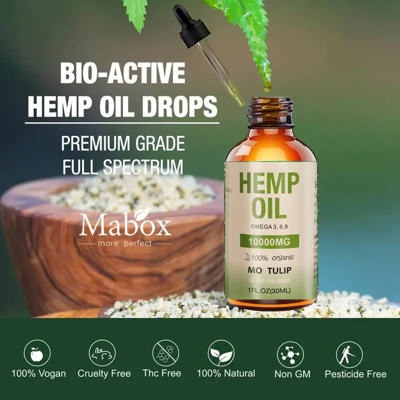 

100% 30ml10000mg Hemp Cbd Organic Essential Oil Hemp Seed Oil Herbal Drops Body Relieve Stress Oil Skin Care Help Sleep Better
