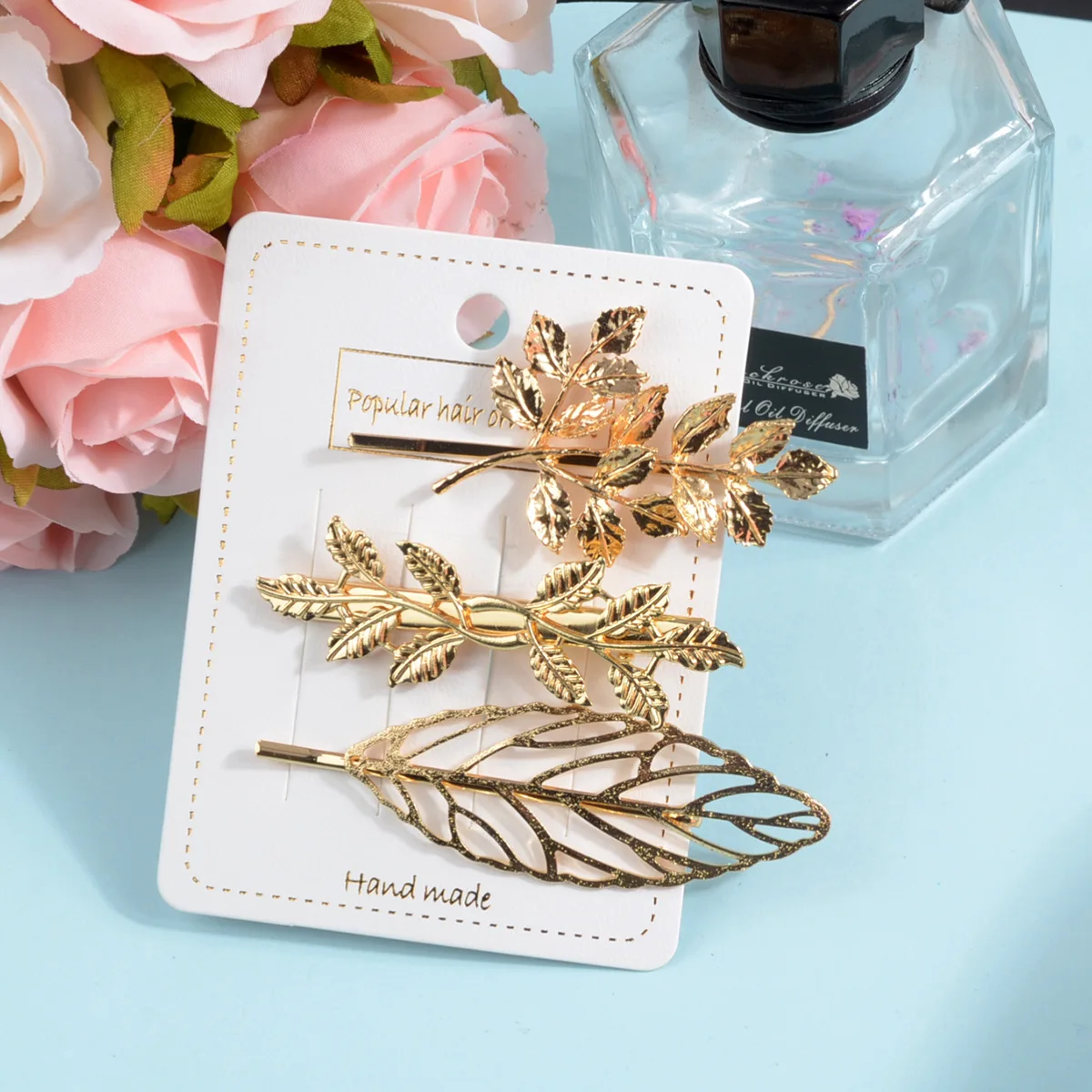 1 шт. Модные металлические заколки для волос в форме листьев и перьев женщин