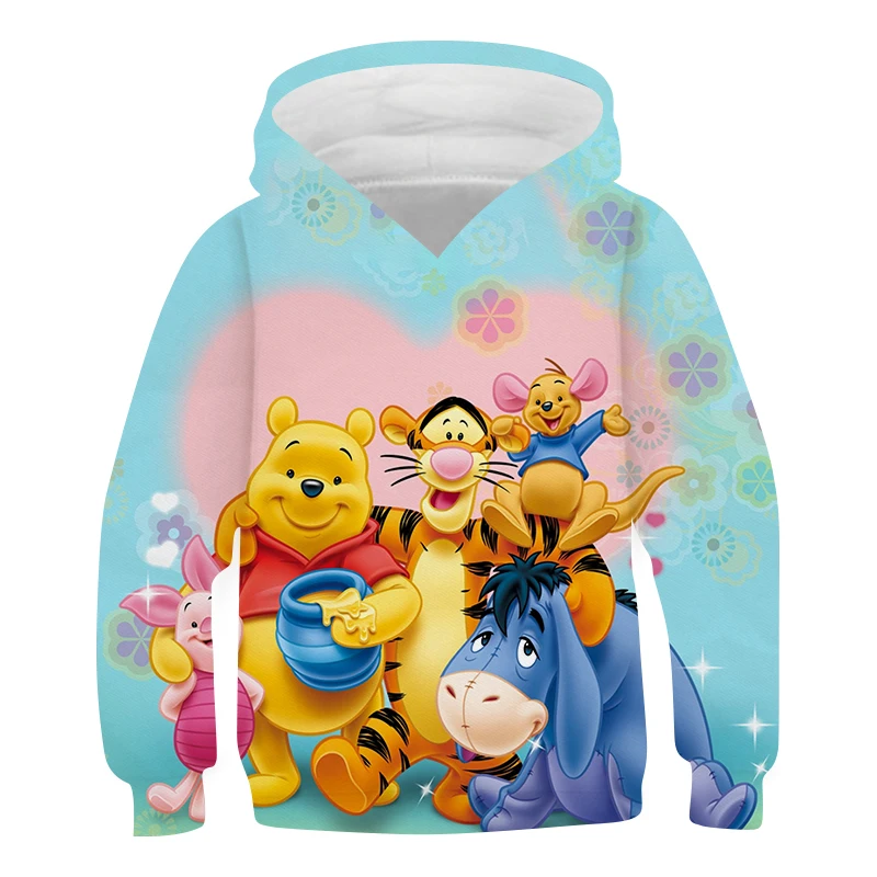 

Disney Men's and Women's Fashion Winnie the Pooh Cartoon 3D Women's Spring and Summer Hoodie Sports Hoodie Streetwear Tops Women