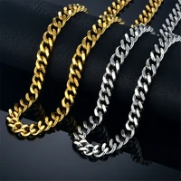 gold necklace for women men 69mm rope cuban heavy chunky stainless steel link chains necklace fashion jewelry wholesale