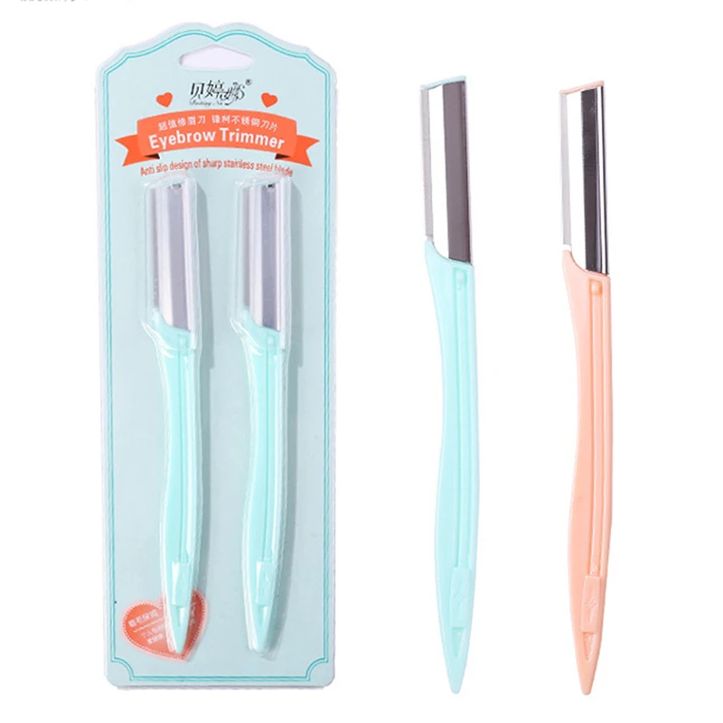 

2pc Eyebrow Trimmer Razor Shaver Knife Lady Eyebrow Scraper Eye Brow Blade Face Hair Remover Beauty Makeup Tools
