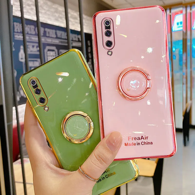 Luxury Silicone Case For Xiaomi Mi 9 SE phone Case For Xiaomi mi9 Cover Shockproof Stand Ring Holder Case Xiaomi Mi9 Lite SE