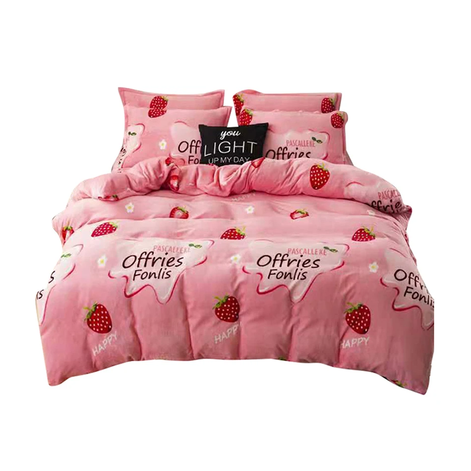 3 шт. комплект пододеяльника с наволочкой фланелевая ткань кораллового флиса