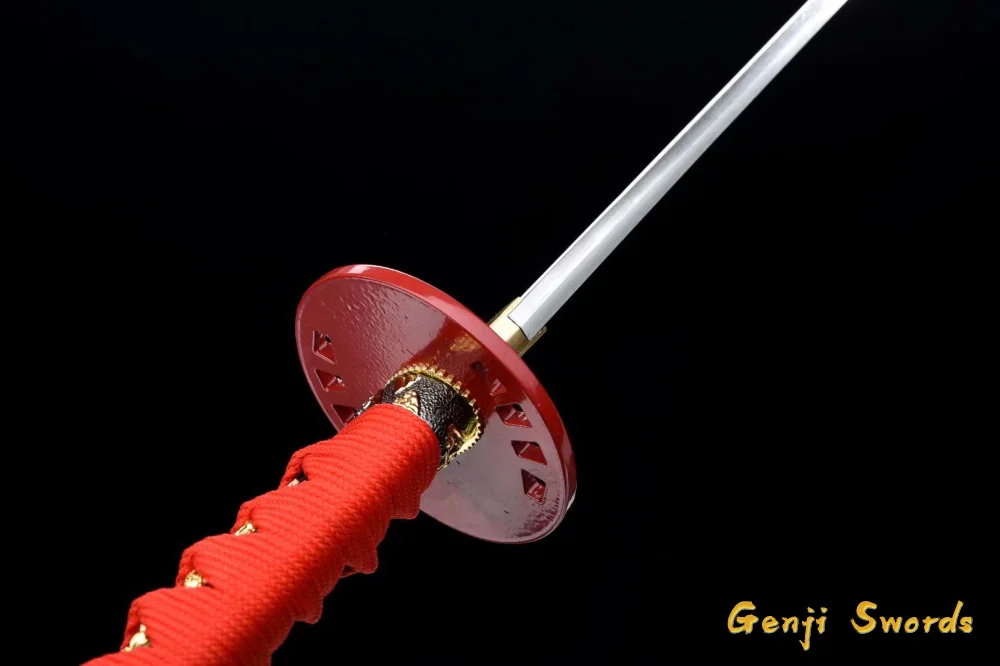 Handmade Full Tang Japanese Red Kill Bill Katana 1045 Carbon Steel Samurai Sword Sharpened Edge