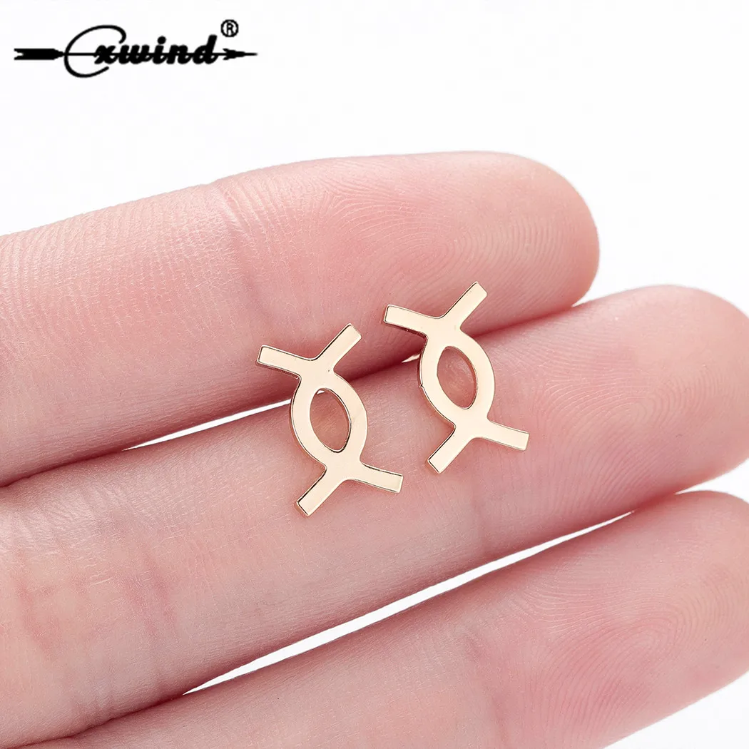Cxwind серьги гвоздики из нержавеющей стали в форме любовного узла для