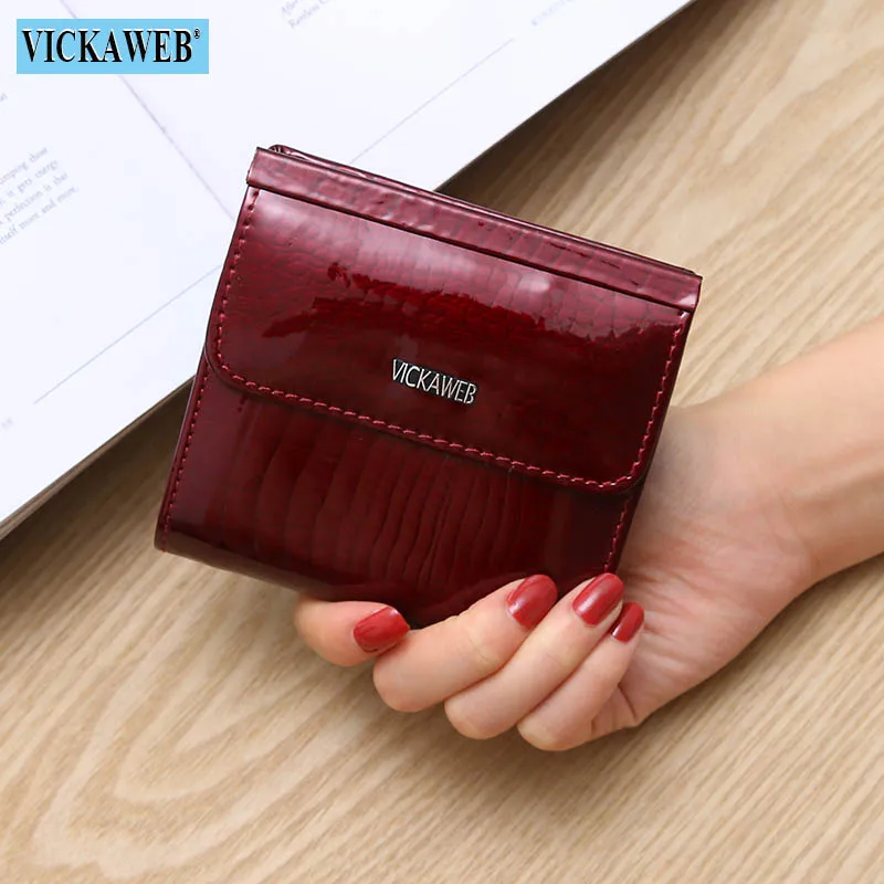 Dark Red VICKAWEB мини кошелек для женщин из натуральной кожи кошельки модные Аллигатор Hasp короткий кошелек для женщин маленькие женские кошельки и кошельки 209 - Цвет: Dark Red