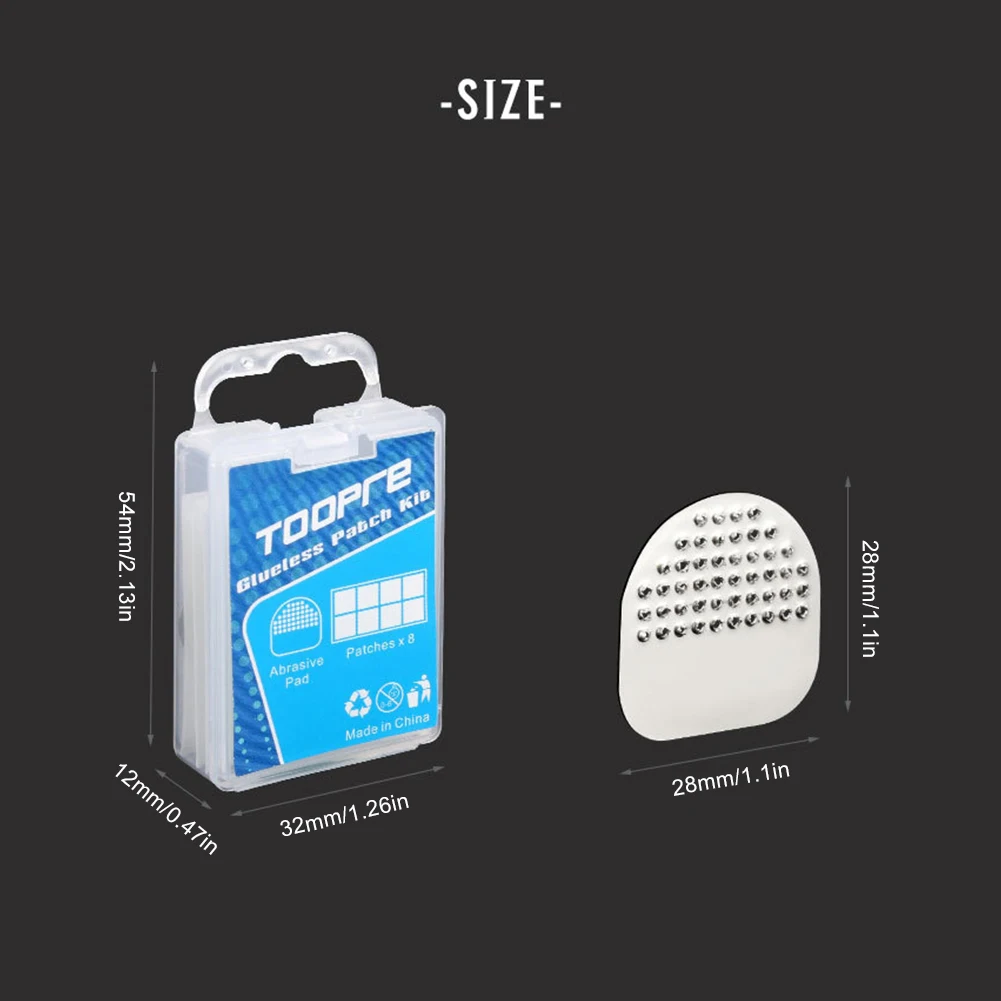 

Practical Bike Inner Tire Patch Repair Kit Tire Repair Tool with 8pcs Glue-free Tire Patches and Metal Rasp