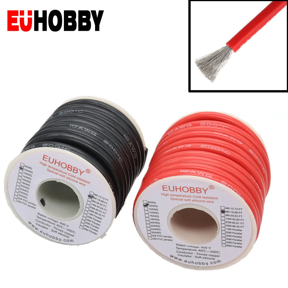 Высококачественный кабель провод силиконовый литиевый аккумулятор 6 м 19 68 футов 10awg проводной соединитель