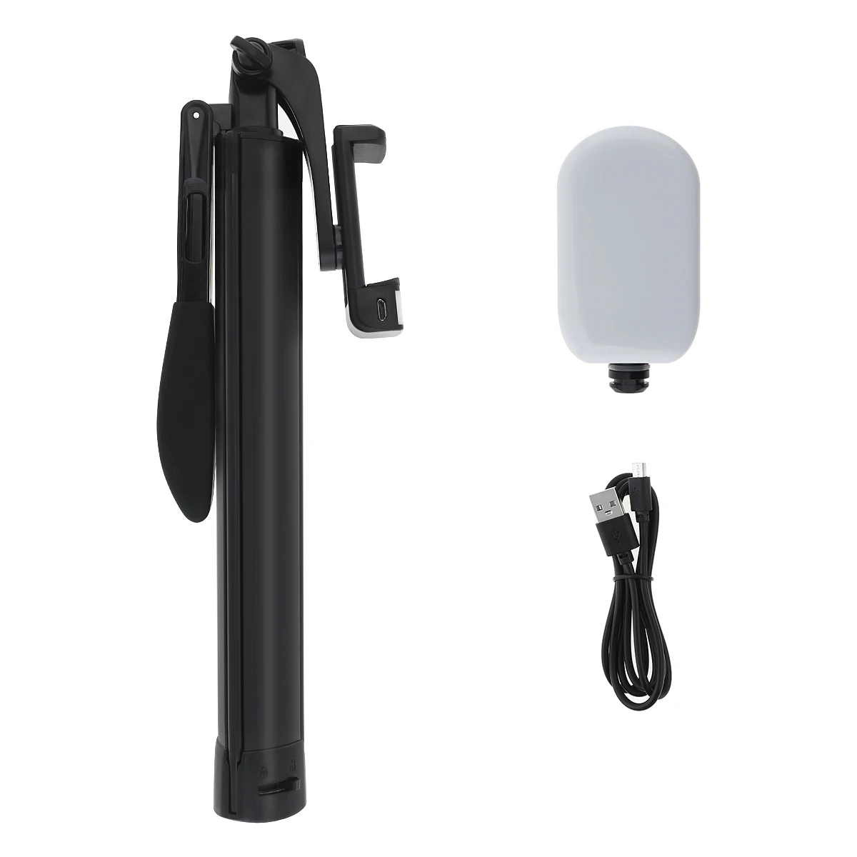 Portable Integrated Selfie Stick Tripod Live Stabilizer with Adjustable Double Fill Light Mobile Phone Bracket for Live / Video