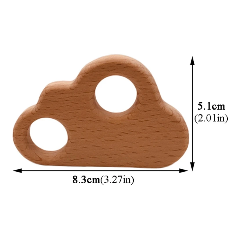 

Baby Teether Wooden Cloud Pacifier Gym Accessories Pendants Beech Chewing Teething Molar Toys