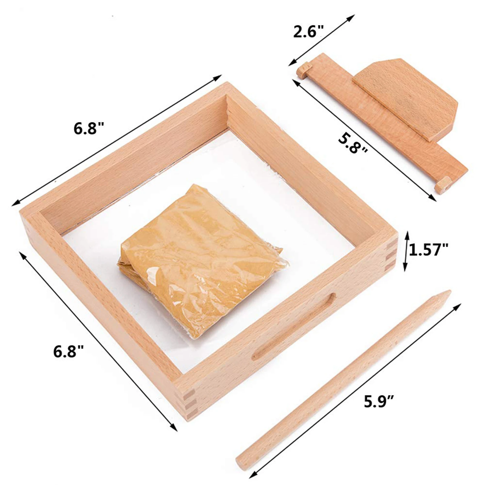 

Montessori Sand Tray Toy Set Safe Educational Plaything Practise Calligraphy Montessori Educational Wooden Toys boosted