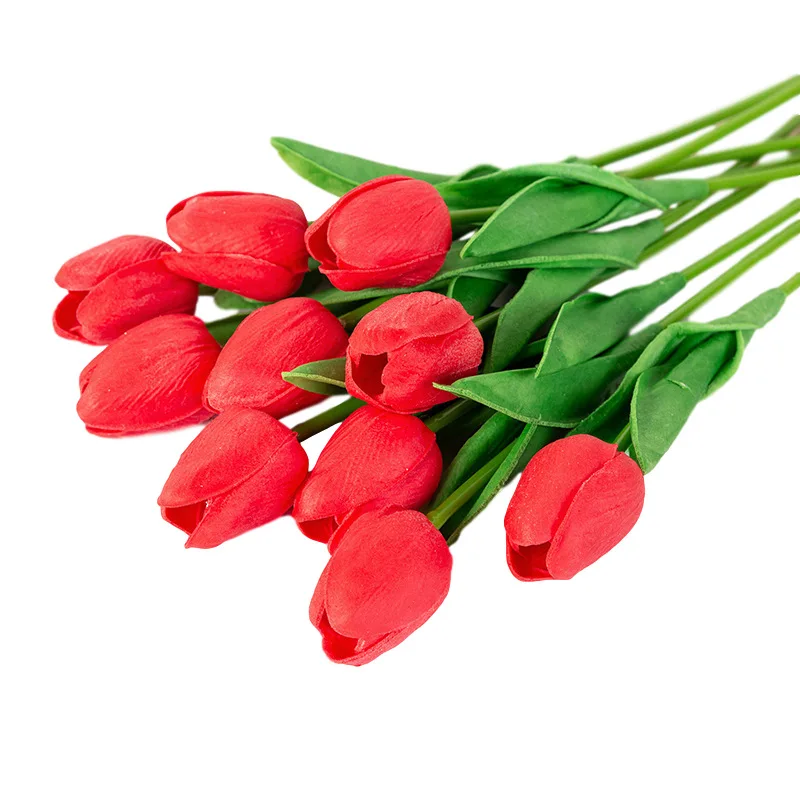

10PCS Tulip Artificial Flower Real Touch Artificial Bouquet Fake Flower for Wedding Decoration Flowers Plants Home Garen Decor