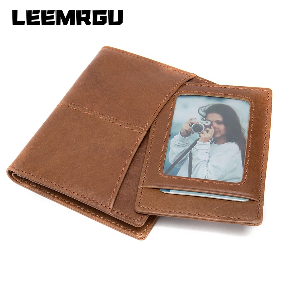 100% натуральная кожа мужской кожаный короткий женский кошелек с несколькими