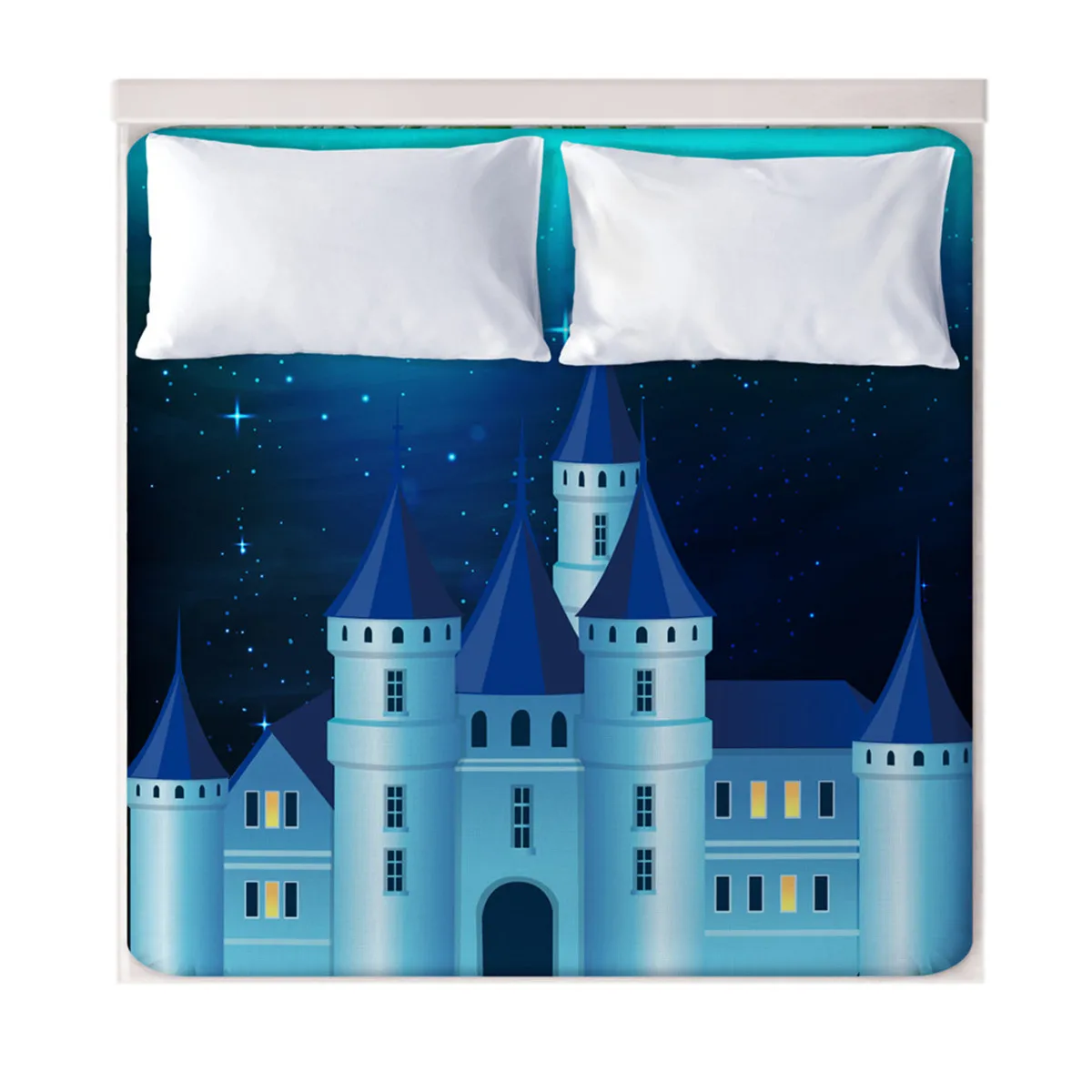 1 шт. 100% полиэстер с принтом замка простыня для матраса девочек Рождественское