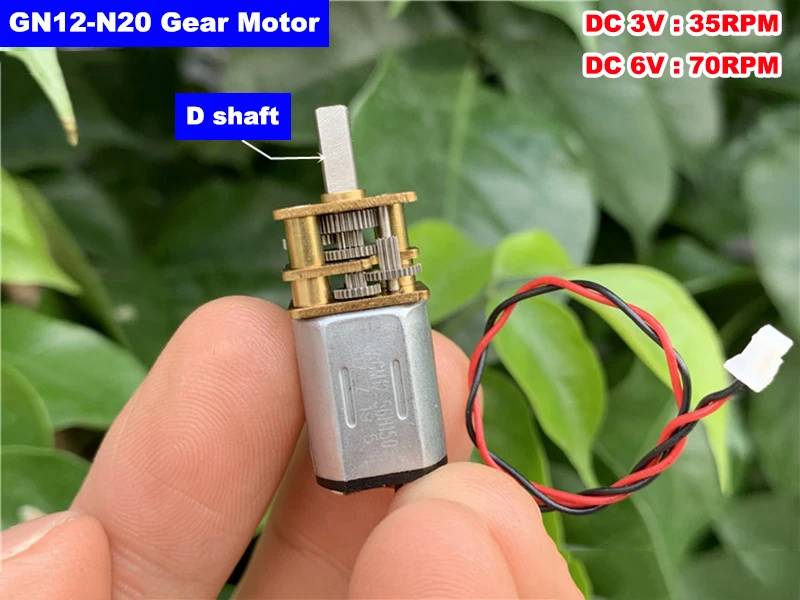GA12 N20 Mini Шестеренчатый двигатель постоянного тока 3 в 6 70 об/мин медленная скорость