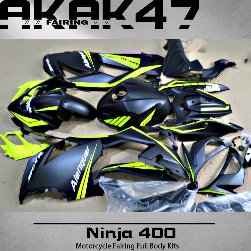

For Kawasaki Ninja400 18 19 20 21 22 Motorcycle Fairing Full Body Kit Fairing Full Matt Fluorescent Yellow Ninja 400 Fairing