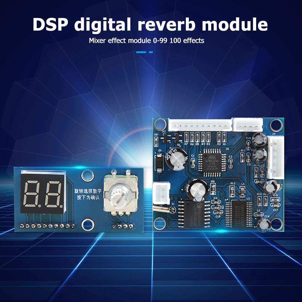 100 видов эффектов DSP цифровой реверберации доска модуль DC 5V караоке Смеситель