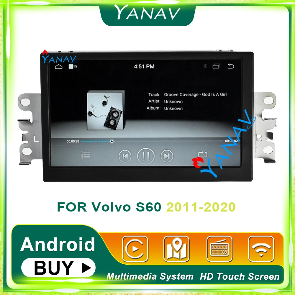 

Автомобильный видеоплеер на Android с сенсорным HD-экраном для Volvo S60 2011-2020, автомобильная стереосистема Тесла, мультимедийное радио, GPS-навигато...