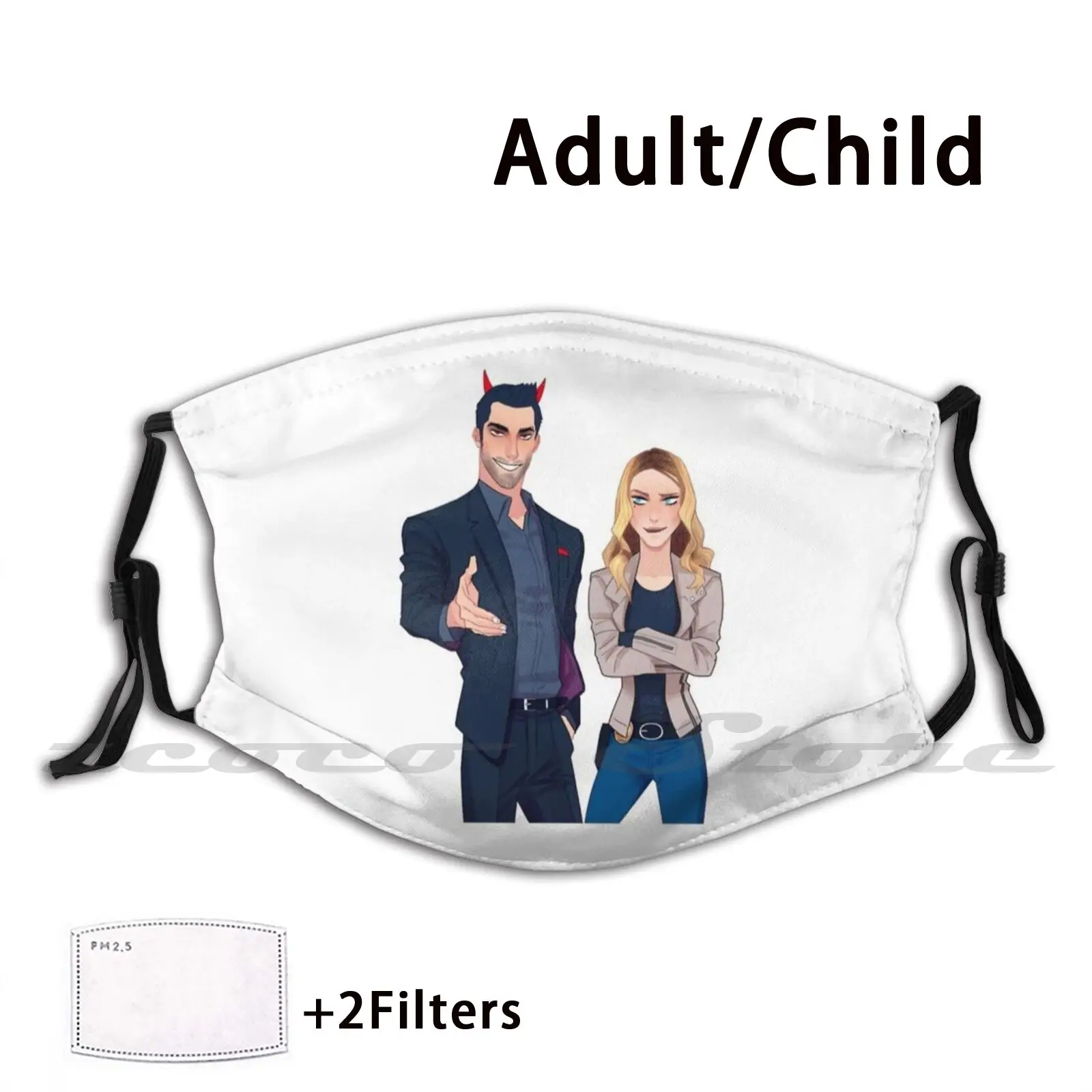 Lucifer And Decker высокое качество Маска Тканевая многоразовая печать фильтра моющаяся