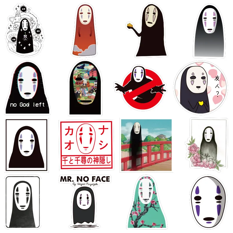 50 шт. Унесенные призраками Мультяшные наклейки без лица мужские для ноутбука