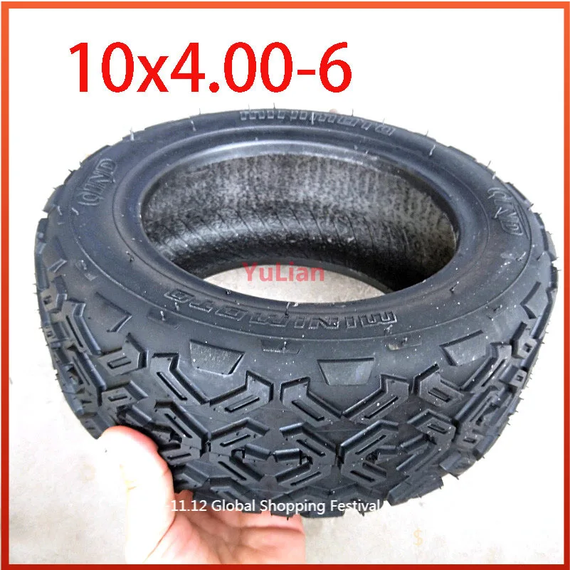 ATV Electric Scooter 10 Inch Vacuum Tire 10x4.00-6 Tubless Common to 3.50-6 | Motorcycle Tires &amp Wheels